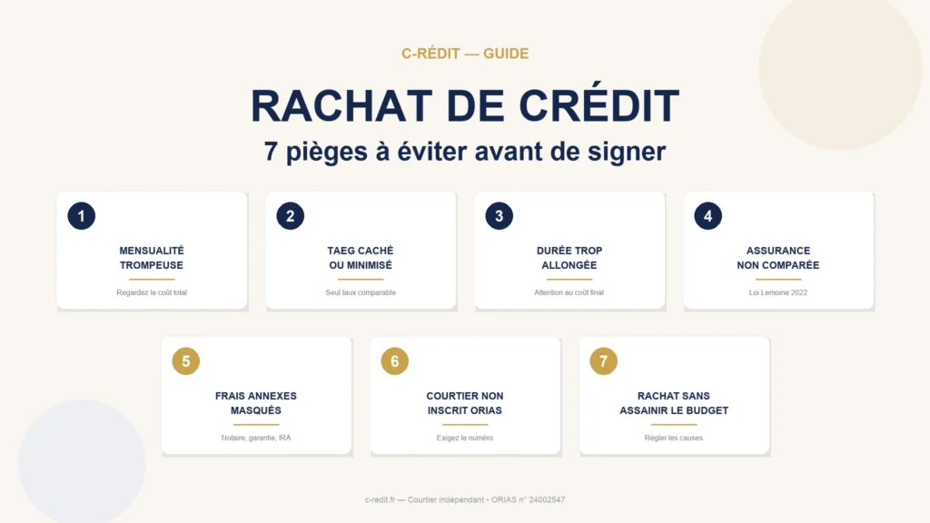 Rachat de crédit : infographie des 7 pièges à éviter avant de signer