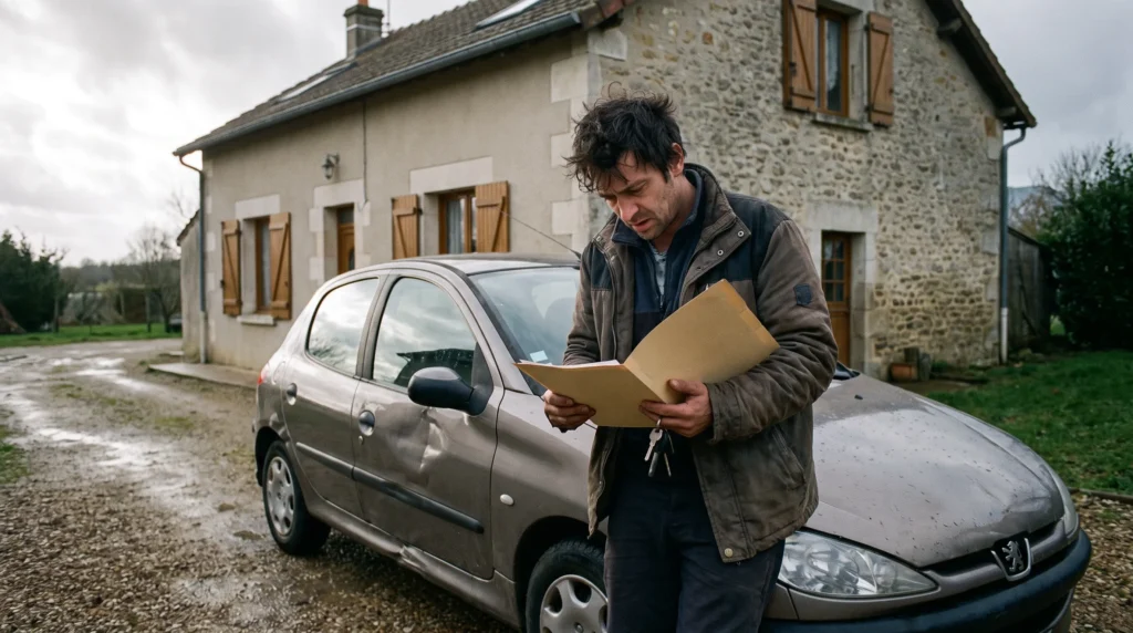 Rachat de crédit auto : homme 35 ans avec ses clés de voiture et un dossier de prêt auto avant un rachat de crédits