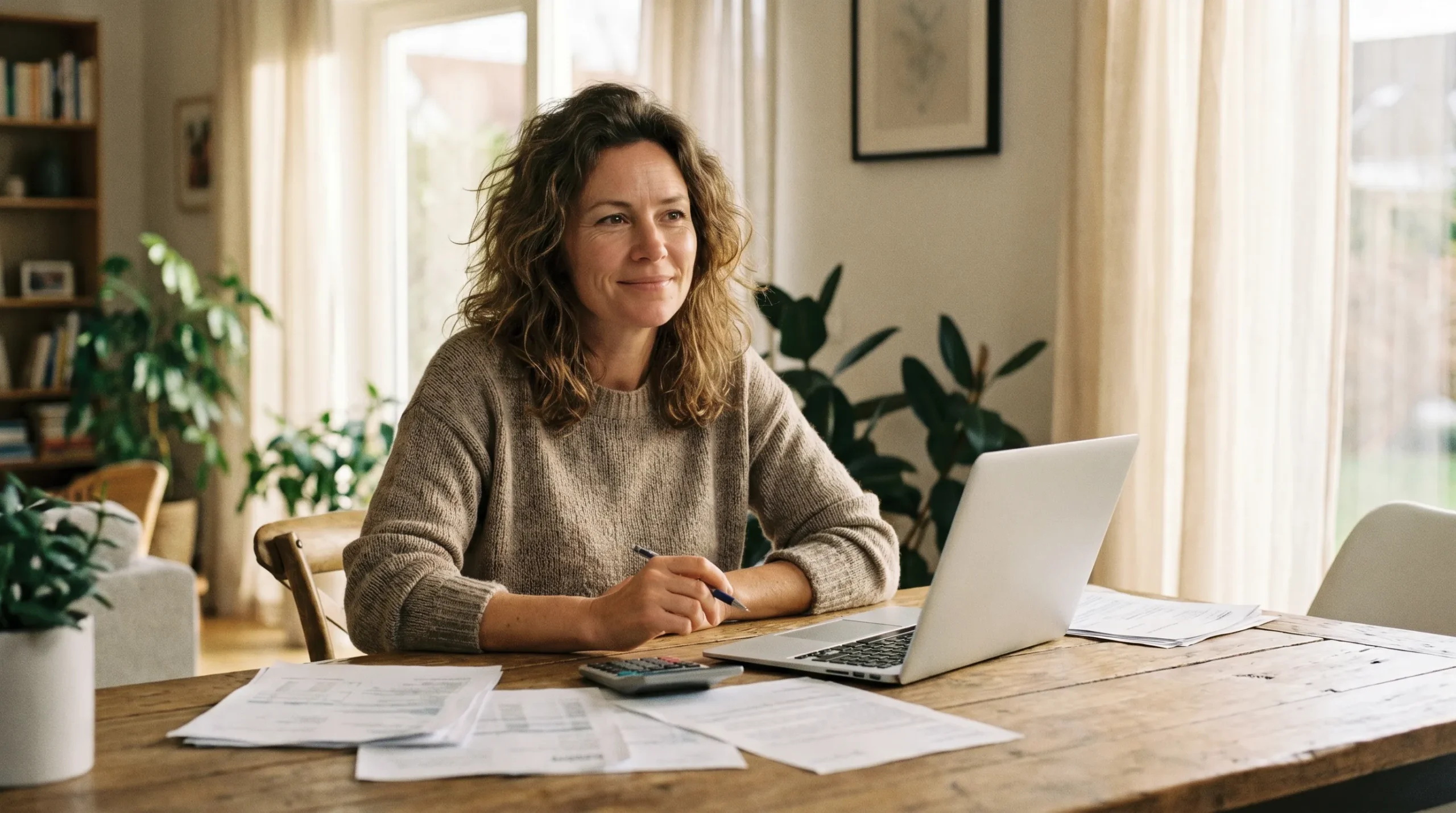 Femme sereine révisant ses crédits à domicile, taux d usure 1er juillet 2026