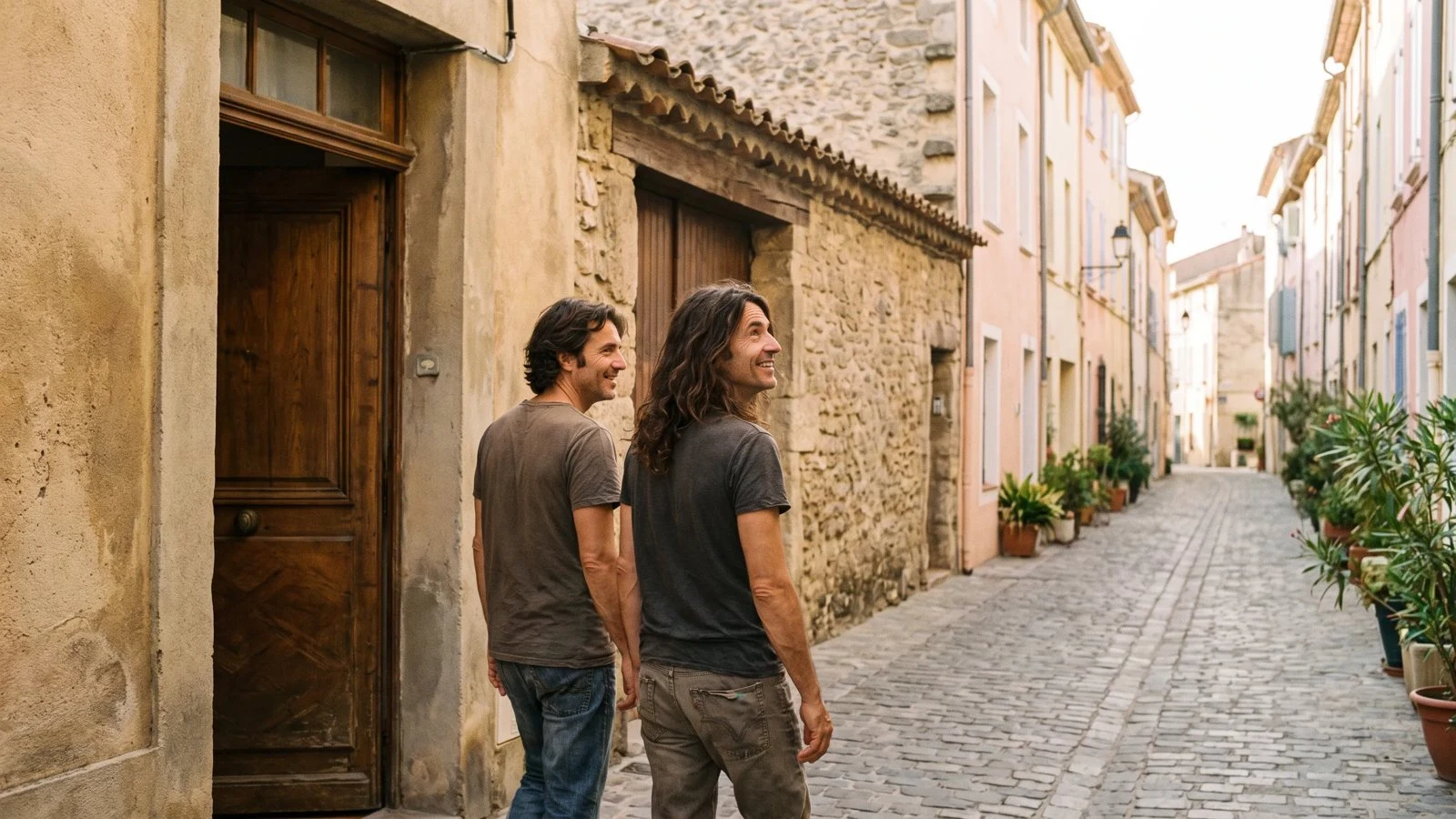 Couple de propriétaires devant leur logement à Perpignan, rachat de crédits 100 % en ligne avec C-rédit