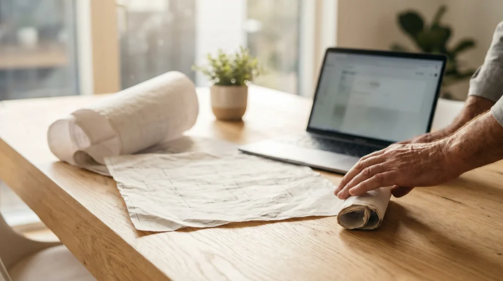 Plans de rénovation et ordinateur, trésorerie intégrée à un rachat de crédit