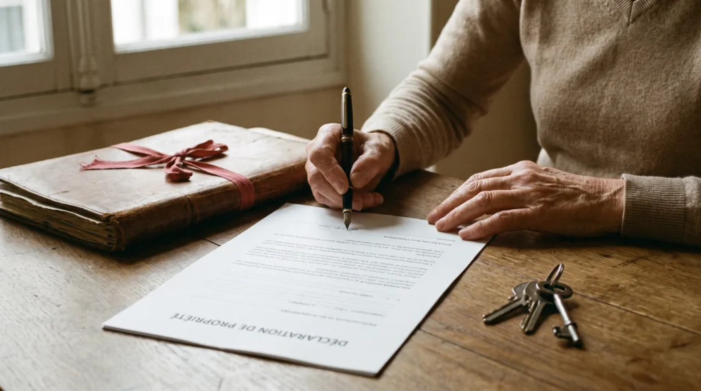 Signature de l'acte de vente à réméré devant notaire